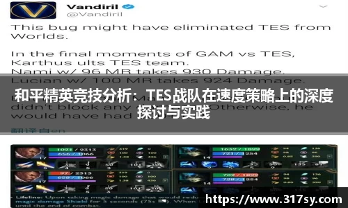 和平精英竞技分析：TES战队在速度策略上的深度探讨与实践