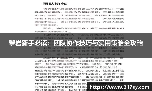 攀岩新手必读：团队协作技巧与实用策略全攻略